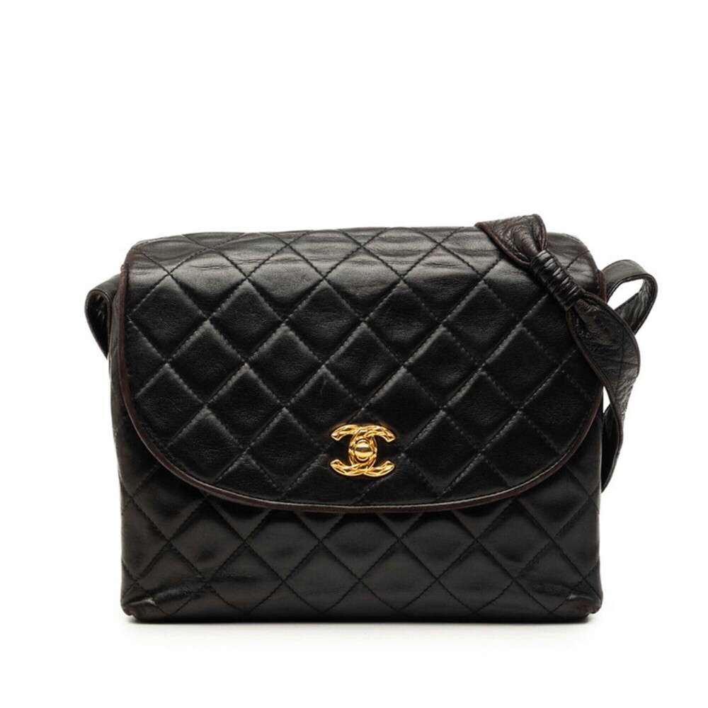 Chanel Matelassé Coco Mark Crossbody Shoulder Bag, Black with Gold Hardware, ...